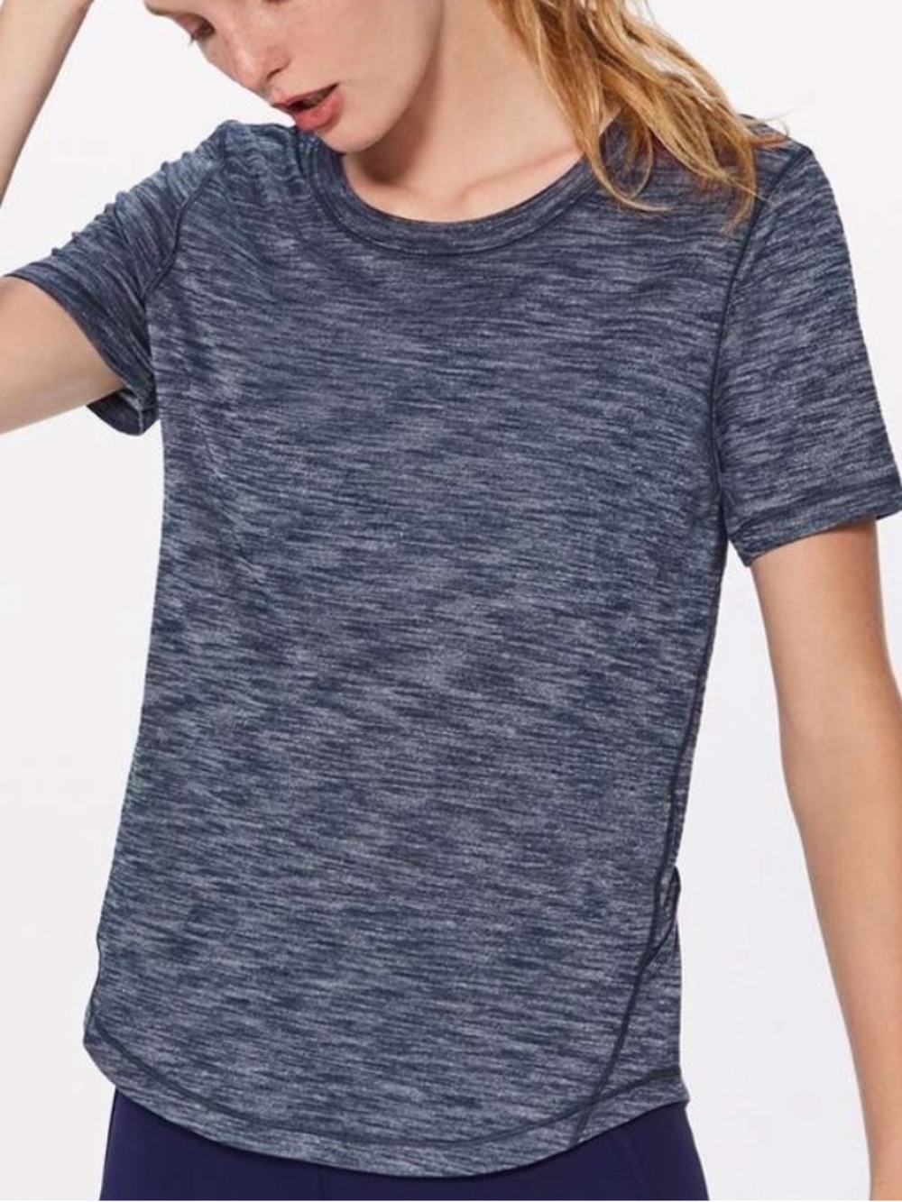 Lululemon Lightweight Run Train Short Sleeve Top Blue HIIT Workout Short Slv 10
